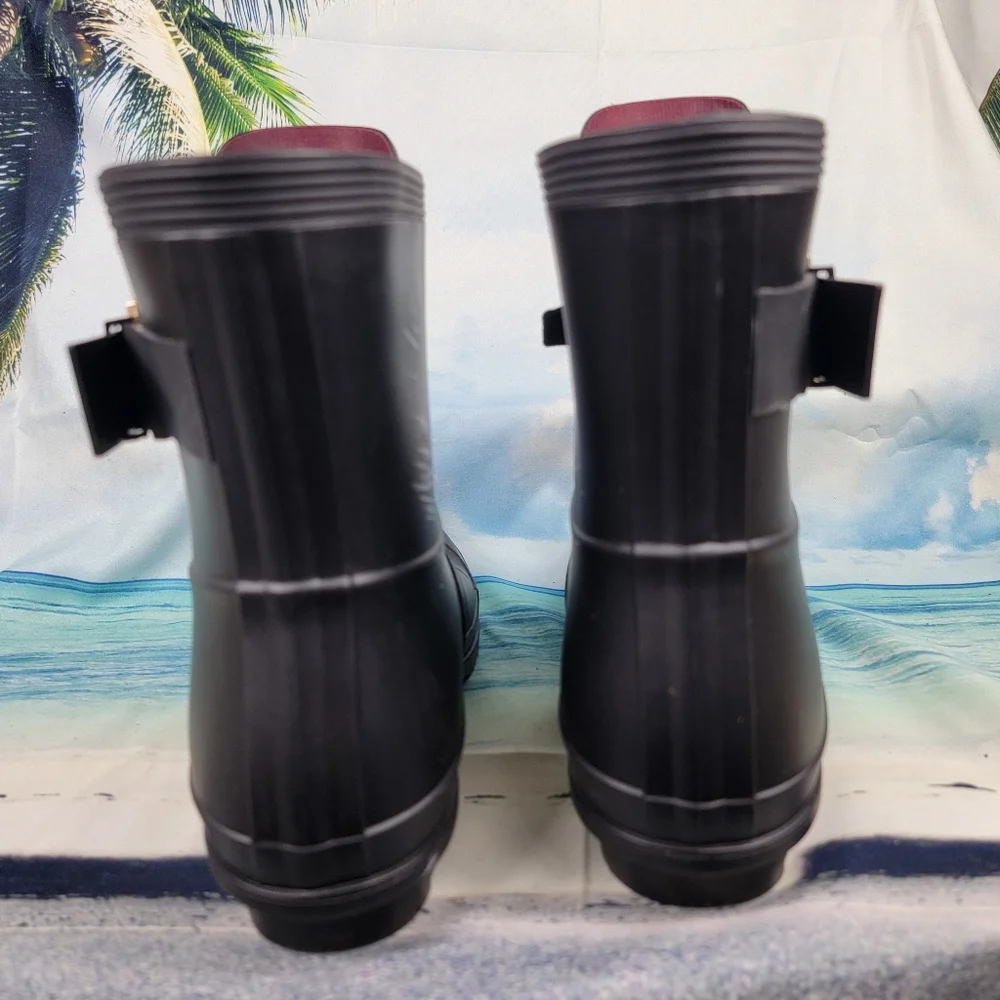 Tommy Hilfiger Rain Boots  Navy Blue Lace Up Rubber Womens 10